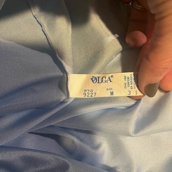 Rare vintage Olga Light Blue Slip Dress - Picture 2 of 5